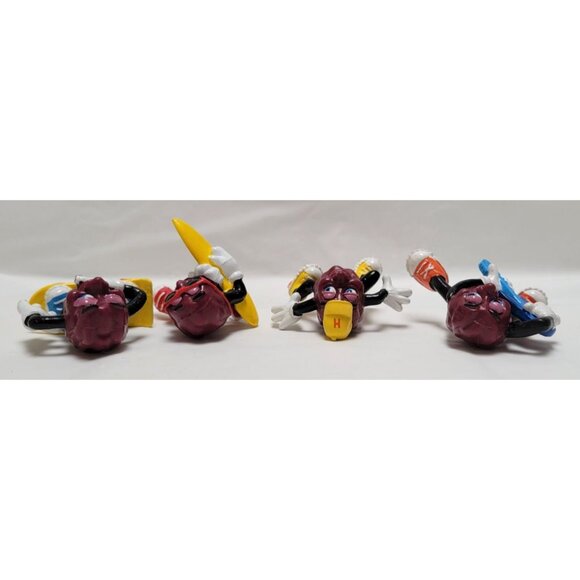 Lot of 4 Vintage California Raisins PVC Figures Skateboard Surf Guitar Skate - Picture 5 of 6